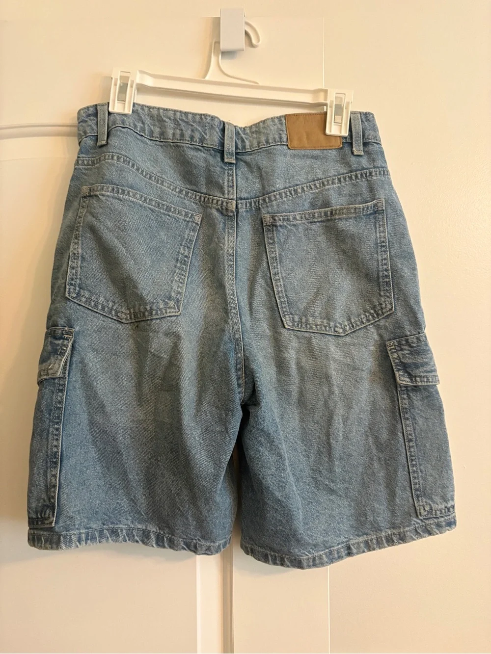 Cotton On Light Blue Baggy Denim Cargo Denim Shorts